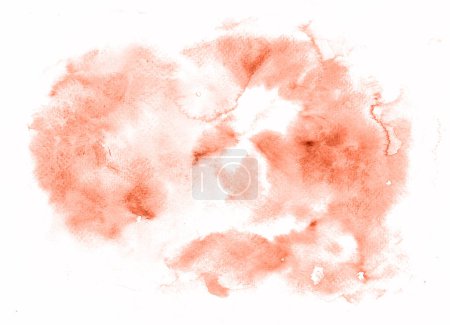 Photo for Abstract stain from watercolor blur. Isolated on white background. Color of the year 2024. Peach fuzz. A spot of chaotic shape. Inside are white lumens. Gentle pastel shades. - Royalty Free Image