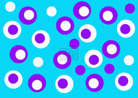 Photo for Abstract background. Circles of different sizes in purple and white on a blue background. Circles are inscribed in other circles or are located separately. Asymmetrically located in other circles. - Royalty Free Image
