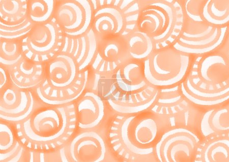 Fond abstrait d'éléments décoratifs. Différentes nuances de duvet de pêche sur blanc. Le modèle se compose de cercles, lignes, spirales. Fond doux et doux.