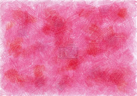 Photo for Background filled with texture drawn with colored pencils. Different shades of pink, red, magenta, purple colors. Chaotical strokes. At times colors are darker and more saturated. - Royalty Free Image