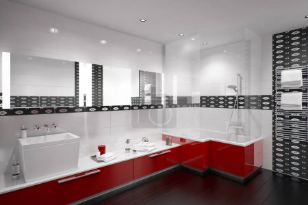 Foto de Cuarto de baño rojo acentuado II - Imagen libre de derechos