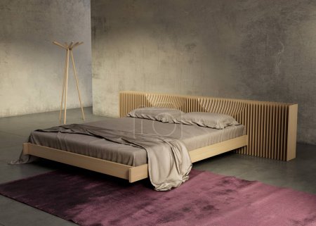 Photo for Concrete minimal interior bedroom - Royalty Free Image