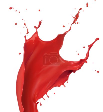 Photo for Splats splashes and blobs of brightly colored paint in different shapes drips isolated on white - Royalty Free Image