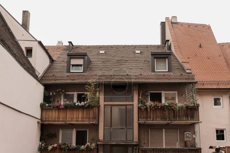 Photo for Traditional European old town building. Old historic architecture in Nuremberg, Germany - Royalty Free Image