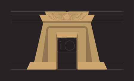 Ilustración de Antiguo egipcio faraónico antiguo Puerta Histórica Diseño Vectior arte - Imagen libre de derechos