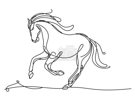 Ilustración de Dibujo de línea continua Saltar caballo salvaje dibujo de una línea vectorial diseño de arte - Imagen libre de derechos