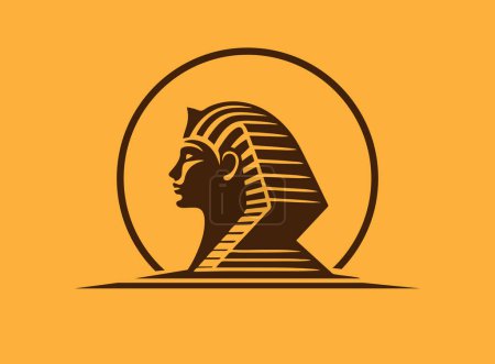 Sphinx of Giza Egypt pharaonic ancient historic statue abstract illustration logo icon drawing 