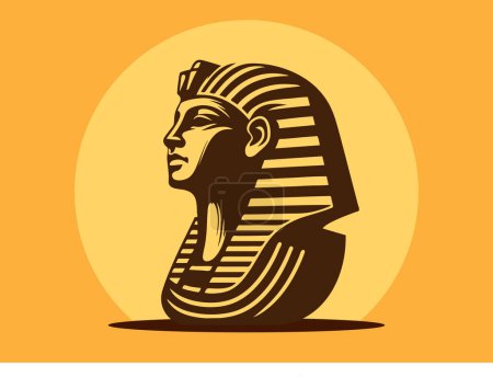 portrait antique de Gizeh Egypte pharaonique ancienne statue historique abstraite illustration logo icône dessin Affiche Design idée créative