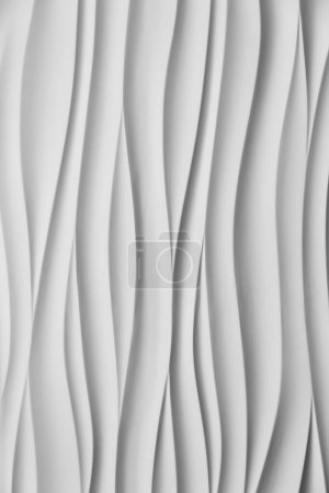 Foto de Textura de yeso. Fondo blanco ondulado. Decoración de pared interior, panel 3D, patrón de pared digital abstracto blanco, patrón de panel de pared 3D para interior. - Imagen libre de derechos