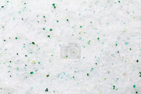 Photo for Silica gel white with green crystals for cat litter, close-up. Abstract background of pure silica gel crystals. Natural pet litter. Animal care. - Royalty Free Image