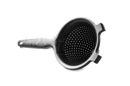 Photo for Eco plastic black sieve isolated on white background, kitchen utensils, kitchen tool. - Royalty Free Image