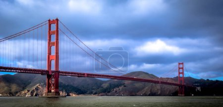 Photo for Golden gate bridge over pacific ocean at sunset - Royalty Free Image