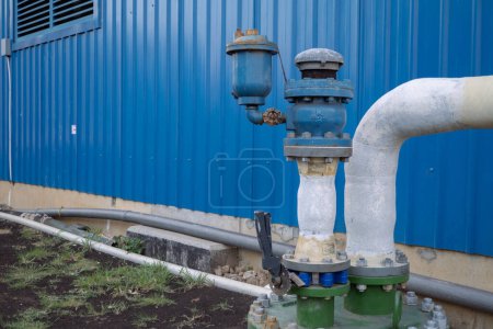 Auto venting valve for main cooling water pump. The photo is suitable to use for industry background photography, power plant poster and maintenance content media.