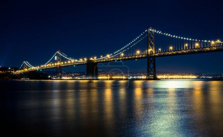 Photo for Bay Bridge in all its glory at night, San Francisco. - Royalty Free Image