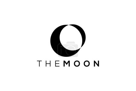 Téléchargez les illustrations : Design de logo vectoriel tendance Minimal Moon - en licence libre de droit