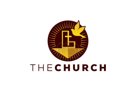 Letra de moda y profesional L signo de la iglesia Cristiano y pacífico logotipo del vector