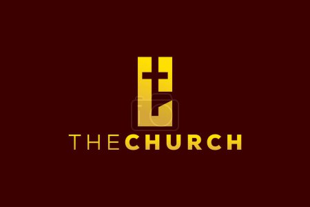 Letra de moda y profesional L signo de la iglesia Cristiano y pacífico logotipo del vector