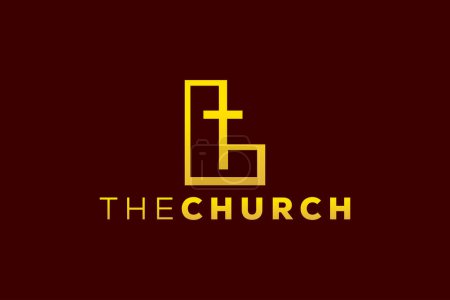 Trendige und professionelle Buchstabe L Kirche Zeichen christliche und friedliche Vektor-Logo