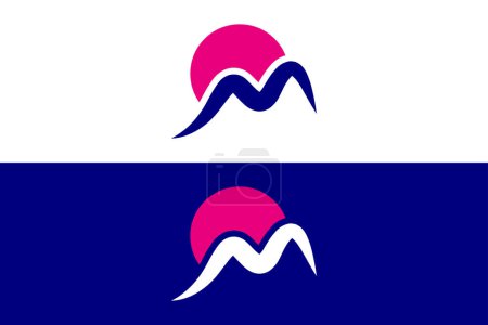 Modèle de logo vectoriel de sommet M lettre minimale et professionnelle