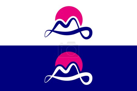 Modèle de logo vectoriel de sommet M lettre minimale et professionnelle