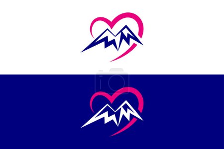 Minimal and Professional love and summit vector logo design