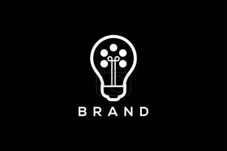 Illustration for Trendy and minimal knowledge and film and television production vector logo design - Royalty Free Image