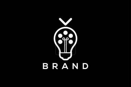 Illustration for Trendy and minimal knowledge and film and television production vector logo design - Royalty Free Image