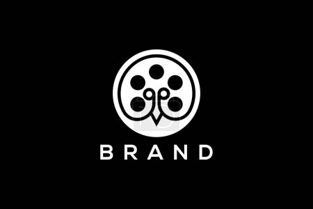 Trendiges und minimales Wissen und Film- und Fernsehproduktion Vektor-Logo-Design