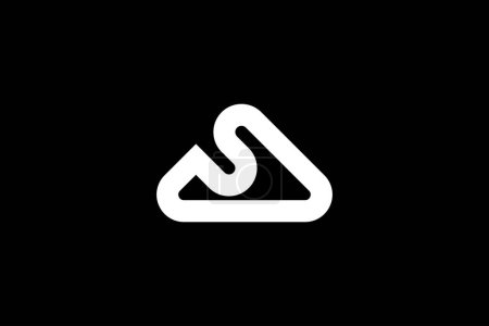 Téléchargez les illustrations : Lettre initiale créative et minimaliste Modèle de conception de logo A S sur fond noir - en licence libre de droit