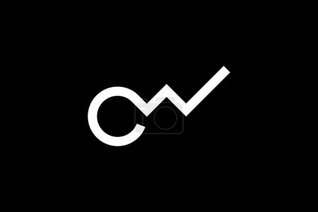 Modèle de conception de logo de lettre CW