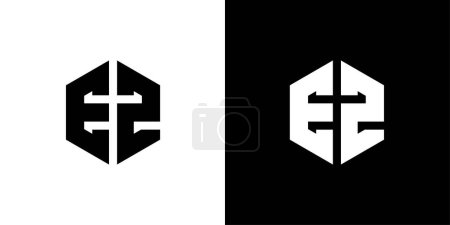 Letter EZ Polygon Minimal Logo Design