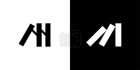Illustration for Letter M Dominos Fall Icon Mark Logo Design - Royalty Free Image
