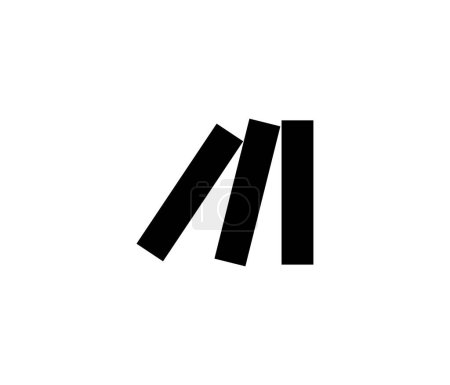 Illustration for Letter M Dominos Fall Icon Mark Logo Design - Royalty Free Image