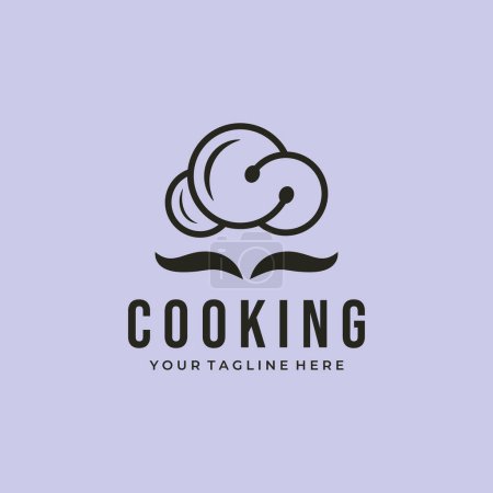 Foto de Logotipo de cocina Vector Ilustración Diseño Vintage Line Art - Imagen libre de derechos