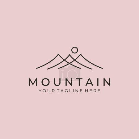 Foto de Montaña al aire libre logo línea arte vector ilustración diseño - Imagen libre de derechos