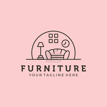 Foto de Línea arte muebles minimalista logotipo icono diseño vectorial - Imagen libre de derechos