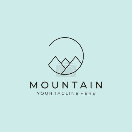 Téléchargez les illustrations : Ligne art minimaliste montagne logo inspirations - en licence libre de droit
