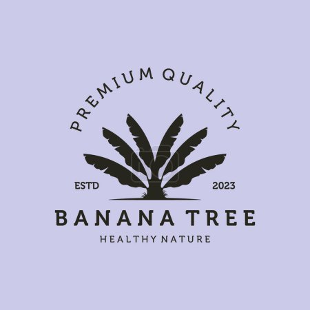 Ilustración de Plantilla de logotipo de árbol de plátano diseño de ilustración, diseño vintage de árbol de plátano - Imagen libre de derechos