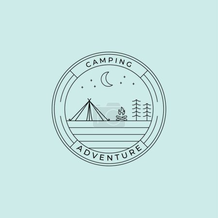 Foto de Camping aventura al aire libre logo vector símbolo ilustración diseño. - Imagen libre de derechos