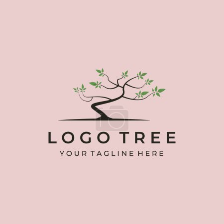 Foto de Logo árbol vector vintage diseño de ilustración - Imagen libre de derechos