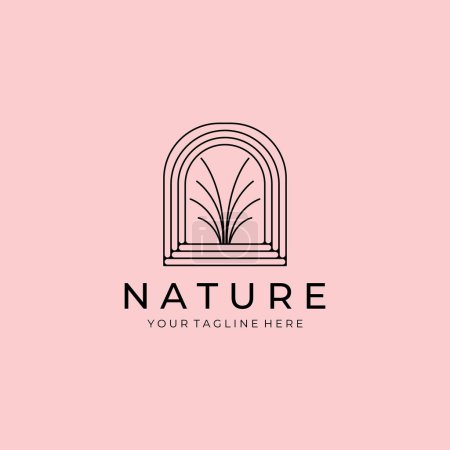 Foto de Naturaleza cañas casa inteligente logo minimalista vector ilustración diseño - Imagen libre de derechos