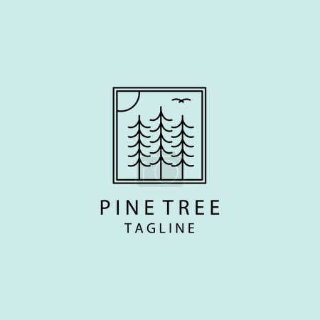 Foto de Diseño de la ilustración del vector del logotipo del árbol del pino, logotipo creativo del árbol del pino - Imagen libre de derechos
