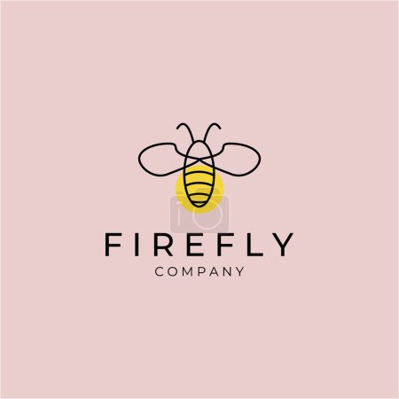 Illustration for Firefly line art minimalist logo vector design - Royalty Free Image