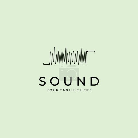 Foto de Sonido logo línea arte diseño vectorial minimalista - Imagen libre de derechos