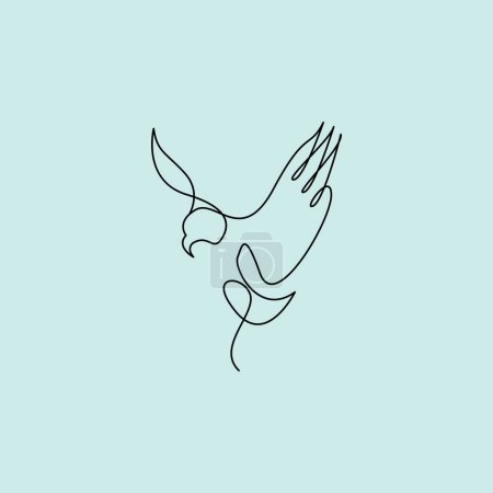 Foto de Línea arte gorrión pájaro logo vector ilustración diseño, símbolo de icono de pájaro minimalista - Imagen libre de derechos