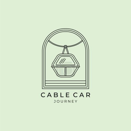 Foto de Cable coche icono línea arte logotipo símbolo vector minimalista ilustración diseño, - Imagen libre de derechos