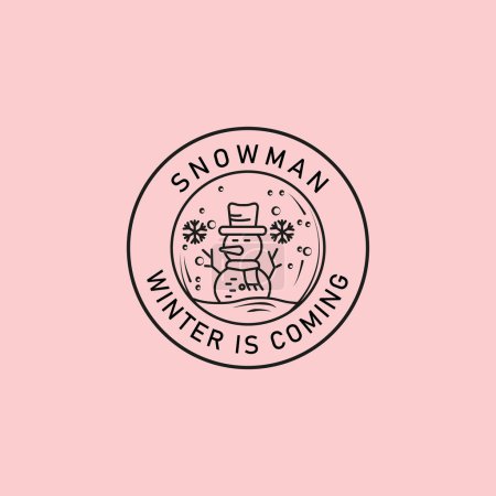 Foto de Línea arte minimalista muñeco de nieve logo diseño vectorial - Imagen libre de derechos