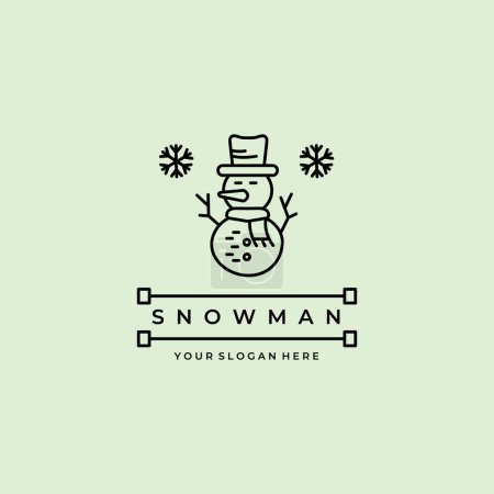 Foto de Línea de muñeco de nieve arte diseño de vectores logo minimalista - Imagen libre de derechos
