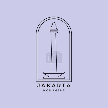 Foto de Famoso logotipo del monumento vector, ilustración, diseño, símbolo del icono de Yakarta - Imagen libre de derechos