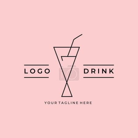 Foto de Línea arte bebida diseño de vectores logo minimalista - Imagen libre de derechos